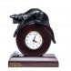 Часы "Кошка с мышкой", чёрная